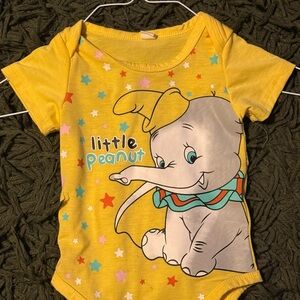 Baby Elephant Graphic Bodysuit | Yellow | EUC | Infant